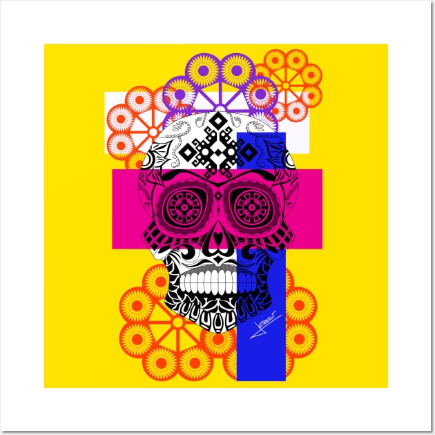 corona skull from the death ecopop Wall Art by jorge_lebeau